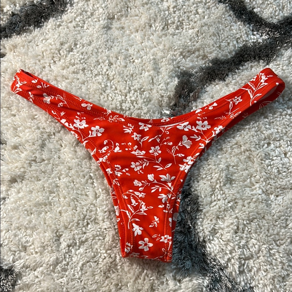 Floral Red Bikini Bottom